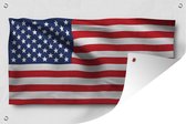 Drapeau des Etats-Unis sur fond blanc affiche de jardin toile en vrac 180x120 cm - Toile de jardin / Toile d'extérieur / Peintures d'extérieur (décoration de jardin) XXL / Groot format!