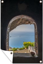 Vue sur la mer à travers une fenêtre en pierre 40x60 cm