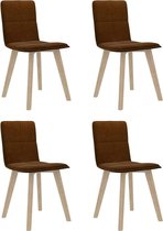 Medina Eetkamerstoelen 4 st stof bruin