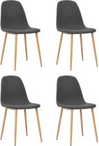 Medina Eetkamerstoelen 4 st stof donkergrijs
