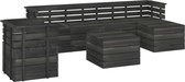 Medina 7-delige Loungeset pallet massief grenenhout donkergrijs