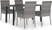 Medina 5-delige Tuinset poly rattan grijs