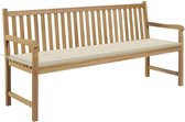 Medina Tuinbank met crèmekleurig kussen 175 cm massief teakhout