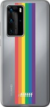 6F hoesje - geschikt voor Huawei P40 Pro -  Transparant TPU Case - #LGBT - Vertical #ffffff