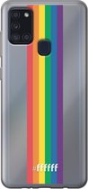 6F hoesje - geschikt voor Samsung Galaxy A21s -  Transparant TPU Case - #LGBT - Vertical #ffffff