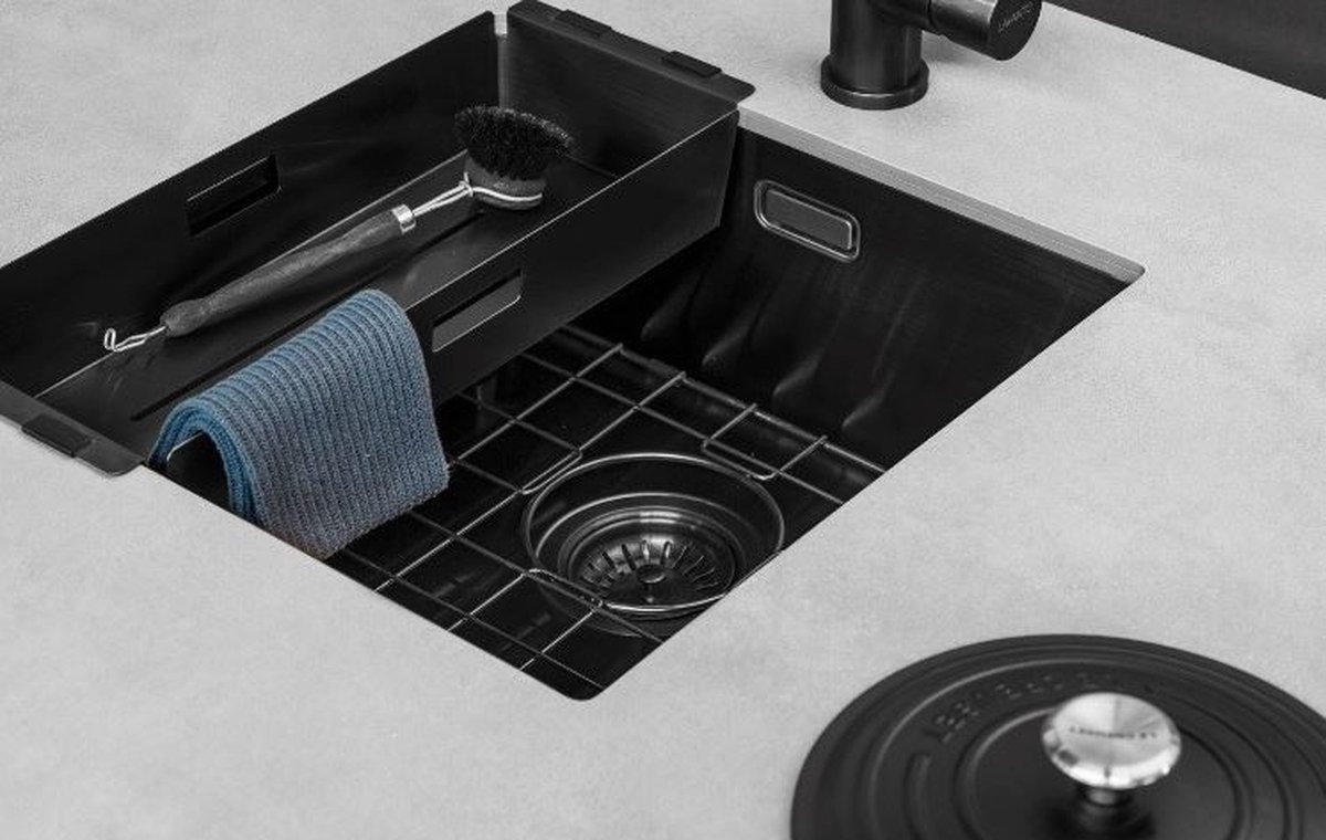 Lanesto Urban Gun Metal Zwart 613 40x40 spoelbak