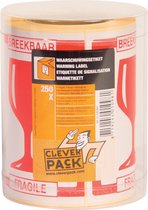 Étiquette CleverPack - texte fragile 80x100mm rouge - 1 rouleau de 250 pièces