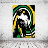 Pop Art Usain Bolt Canvas - 100 x 65 cm - Canvasprint - Op dennenhouten kader - Geprint Schilderij - Popart Wanddecoratie