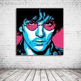 Pop Art Syd Barrett Acrylglas - 100 x 100 cm op Acrylaat glas + Inox Spacers / RVS afstandhouders - Popart Wanddecoratie