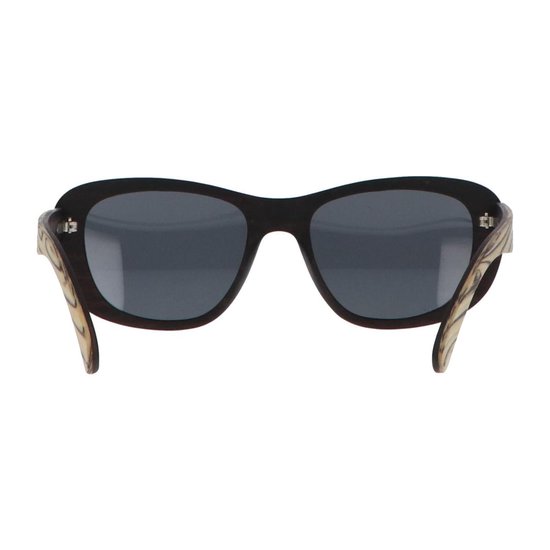 5one® Siena White striped - houten dames zonnebril met grijze lens van 5one® — afbeelding 2