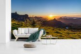 Coucher de soleil depuis la montagne sur Gran Canaria fotobehang