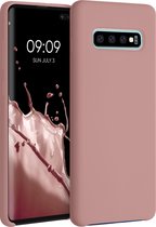 kwmobile telefoonhoesje voor Samsung Galaxy S10 Plus / S10+ - Hoesje met siliconen coating - Smartphone case in winter roze