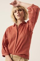 Garcia Blouse Blouse Met Blinde Knoopsluiting G10033 9871 Ginger Spice Dames Maat - S