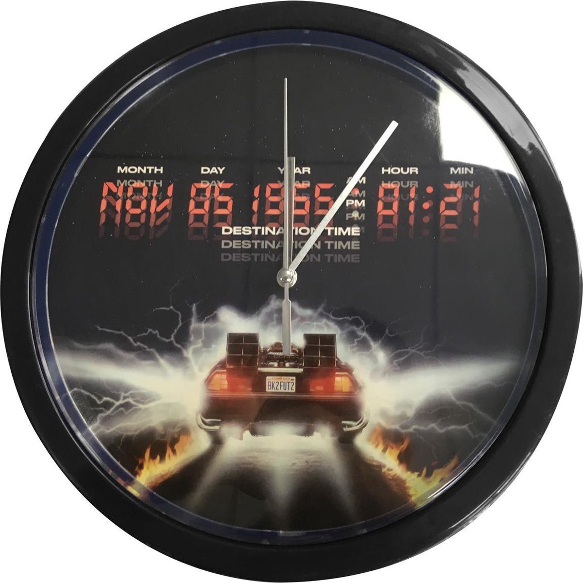 Back to the Future - Wandklok met Metalen Frame - Zwart