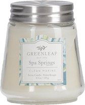 Greenleaf Geurkaars Spa Springs 8 Cm Wax/glas Wit