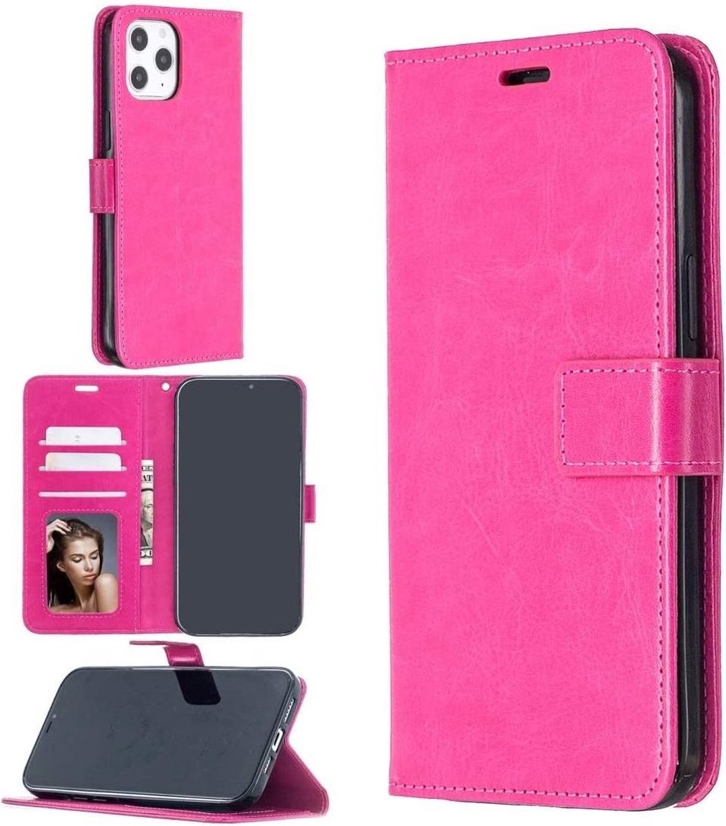 Portemonnee Book Case Hoesje Geschikt voor: iPhone 12 Mini - roze