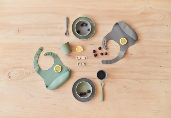 Jollein - Slab (Ash Green) - Siliconen - Slabbetjes Baby - 26 cm van Jollein — afbeelding 3