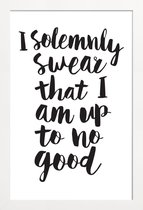 JUNIQE - Poster met houten lijst Swear -13x18 /Wit & Zwart