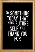 JUNIQE - Poster met houten lijst Do Something Today -30x45 /Wit &