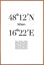 JUNIQE - Poster met kunststof lijst Wien -20x30 /Wit & Zwart