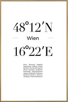 JUNIQE - Poster met kunststof lijst Wien -30x45 /Wit & Zwart