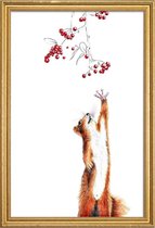 JUNIQE - Poster met houten lijst Squirrel -13x18 /Wit
