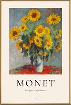 JUNIQE - Poster met kunststof lijst Monet - Bouquet of Sunflowers