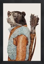 JUNIQE - Poster in houten lijst Hunter -20x30 /Bruin & Grijs
