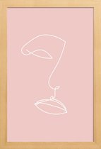 JUNIQE - Poster in houten lijst Outline -30x45 /Roze