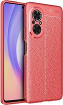 Voor Honor 50 SE Litchi Texture TPU schokbestendig hoesje (rood)