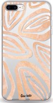 Casetastic Apple iPhone 7 Plus / iPhone 8 Plus Hoesje - Softcover Hoesje met Design - Leaves Coral Print