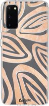 Casetastic Samsung Galaxy S20 4G/5G Hoesje - Softcover Hoesje met Design - Leaves Coral Print