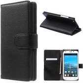 Huawei Y600 Hoesje Wallet Case Zwart