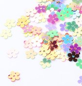 Pailletten bloem mix, 7 mm, 25 gram in een gripzakje