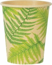 Varenblad jungle eco thema drinkbekers 20x stuks 240 ml van karton - Feestartikelen