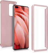 kwmobile 360 graden hoesje voor Huawei P40 - volledige bescherming met screenprotector - metallic roségoud