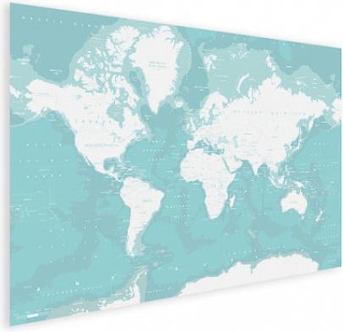Wereldkaart Pastel Oceanen - Poster op fotopapier