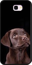 - ADEL Siliconen Back Cover Softcase Hoesje Geschikt voor Samsung Galaxy J4 Plus - Labrador Retriever Hond Bruin