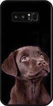 - ADEL Siliconen Back Cover Softcase Hoesje Geschikt voor Samsung Galaxy Note 8 - Labrador Retriever Hond Bruin