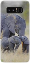 - ADEL Siliconen Back Cover Softcase Hoesje Geschikt voor Samsung Galaxy Note 8 - Olifant Familie