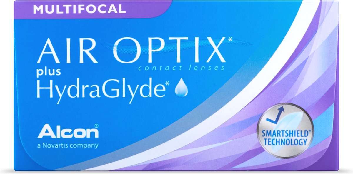 -9.00 - Air Optix® plus HydraGlyde® Multifocal - Laag - 6 pack - Maandlenzen - BC 8.60 - Multifocale contactlenzen
