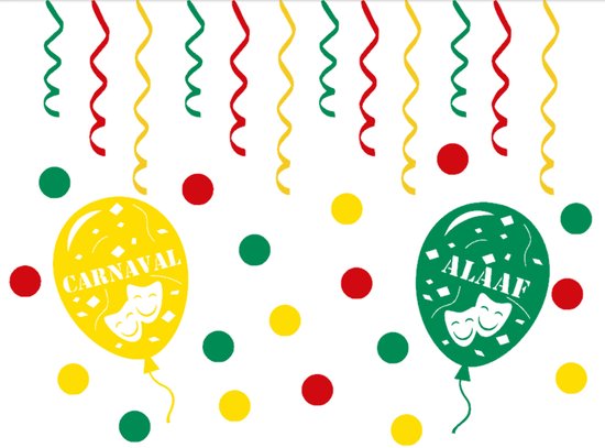 32 delige stickerset herbruikbaar serpentine, confetti & ballonnen | Carnaval | Rosami - Rosami Decoratiestickers