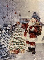 Clayre & Eef Plaid 130x170 cm Rood Wit Polyester Rechthoek Kerstman Deken