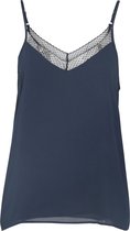 Cassis - Female - Top met kantdetail  - Marineblauw