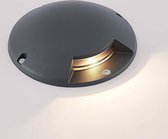 Lindby - LED buitenlamp - 1licht - aluminium, kunststof - H: 5.5 cm - donkergrijs - Inclusief lichtbron
