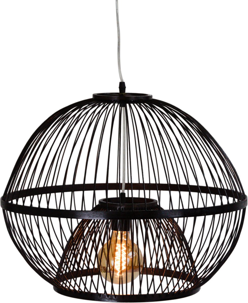 Fine Asianliving Bamboe Hanglamp Zwart Handgemaakt - Lucas D50xH40cm