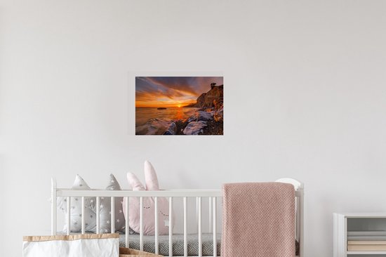 Sticker Muursticker Kos - Coucher de soleil à la plage Therma sur Kos - 30x20 cm - film autocollant - sticker mural repositionnable