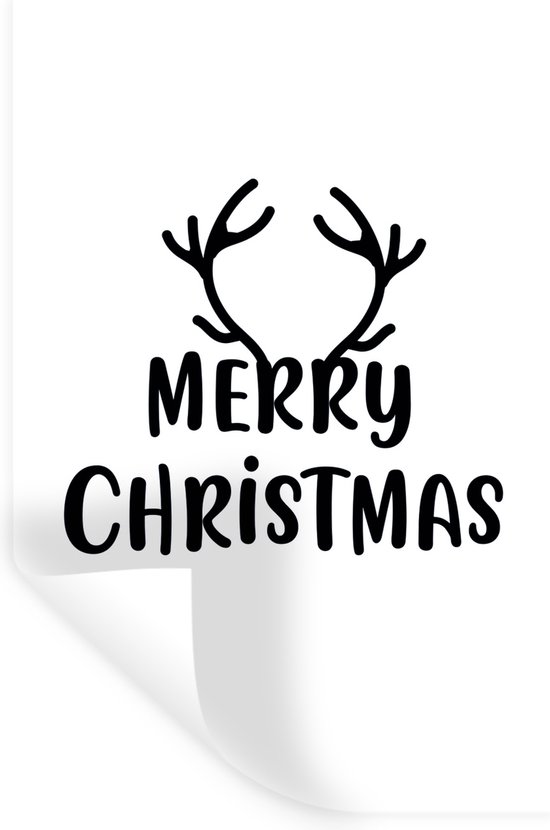 Muursticker Quotes kerst - Leuk cadeau voor - Merry christmas wit - 40x60 cm -... | bol.com