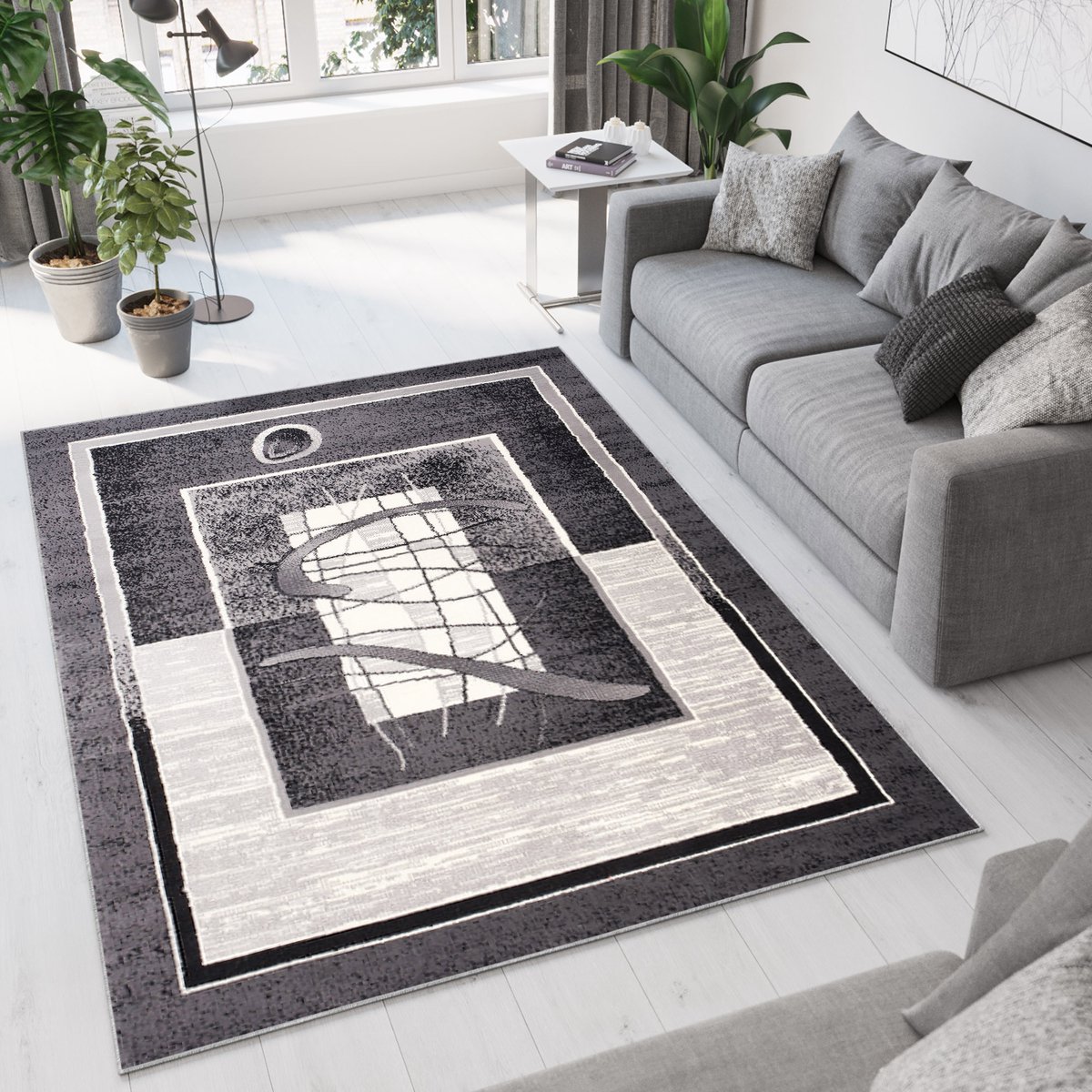 Tapiso Dream Vloerkleed Grijs Abstract Laagpolig Woonkamer Tapijt Maat- 180x250