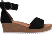 Paul Green 7386 Sandalen - Met Sleehak - Dames - Zwart - Maat 37